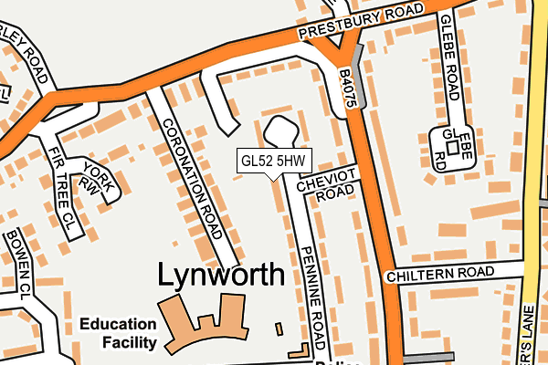 GL52 5HW map - OS OpenMap – Local (Ordnance Survey)