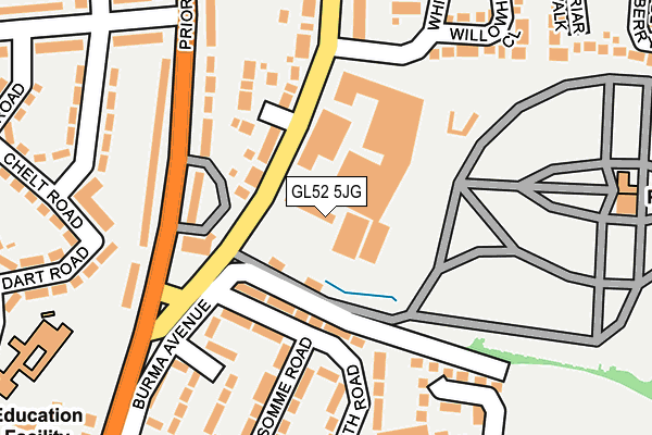 GL52 5JG map - OS OpenMap – Local (Ordnance Survey)