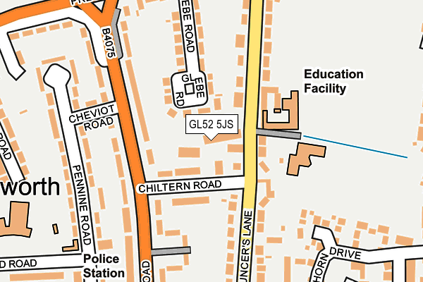 GL52 5JS map - OS OpenMap – Local (Ordnance Survey)