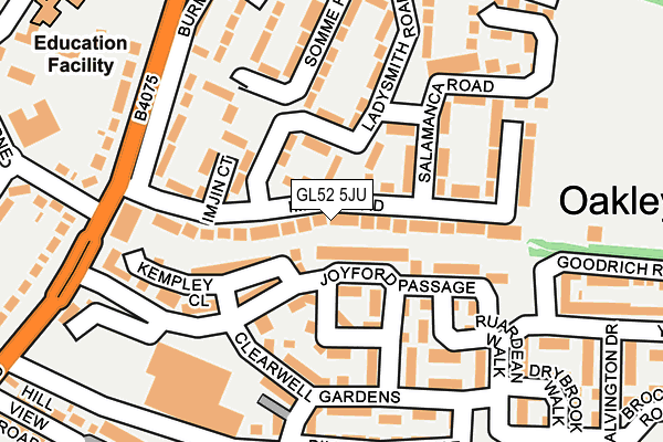 GL52 5JU map - OS OpenMap – Local (Ordnance Survey)