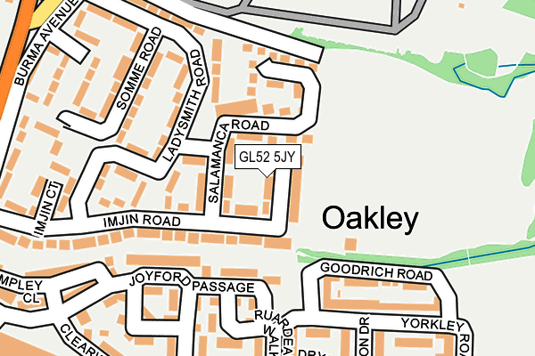 GL52 5JY map - OS OpenMap – Local (Ordnance Survey)