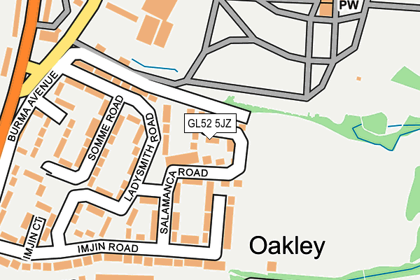 GL52 5JZ map - OS OpenMap – Local (Ordnance Survey)