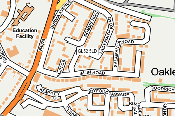 GL52 5LD map - OS OpenMap – Local (Ordnance Survey)