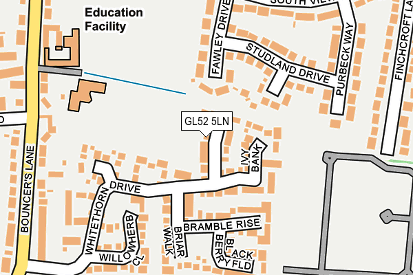 GL52 5LN map - OS OpenMap – Local (Ordnance Survey)