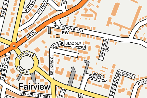 GL52 5LX map - OS OpenMap – Local (Ordnance Survey)