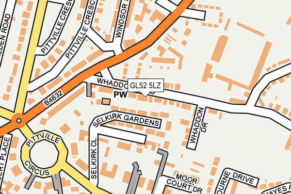 GL52 5LZ map - OS OpenMap – Local (Ordnance Survey)