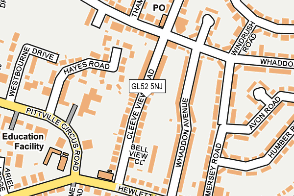 GL52 5NJ map - OS OpenMap – Local (Ordnance Survey)