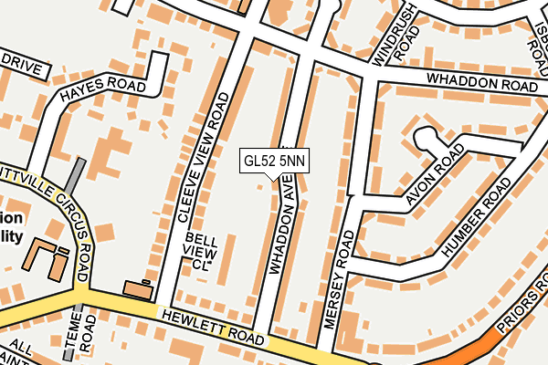 GL52 5NN map - OS OpenMap – Local (Ordnance Survey)