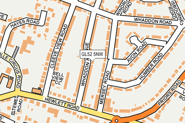 GL52 5NW map - OS OpenMap – Local (Ordnance Survey)