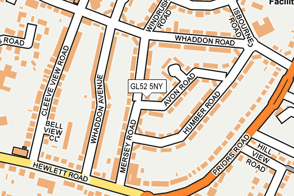 GL52 5NY map - OS OpenMap – Local (Ordnance Survey)