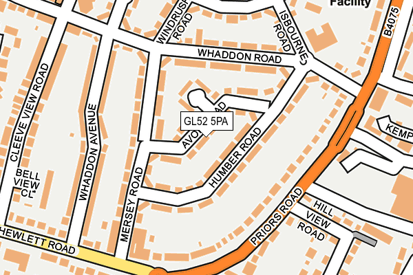 GL52 5PA map - OS OpenMap – Local (Ordnance Survey)