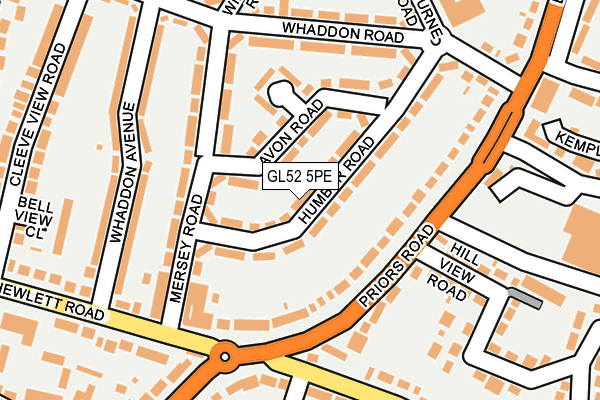 GL52 5PE map - OS OpenMap – Local (Ordnance Survey)