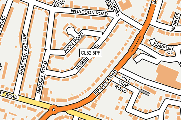 GL52 5PF map - OS OpenMap – Local (Ordnance Survey)