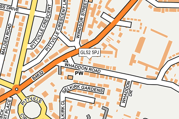 GL52 5PJ map - OS OpenMap – Local (Ordnance Survey)