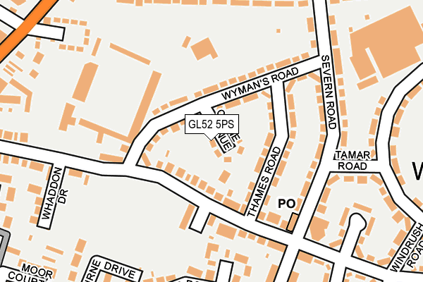 GL52 5PS map - OS OpenMap – Local (Ordnance Survey)