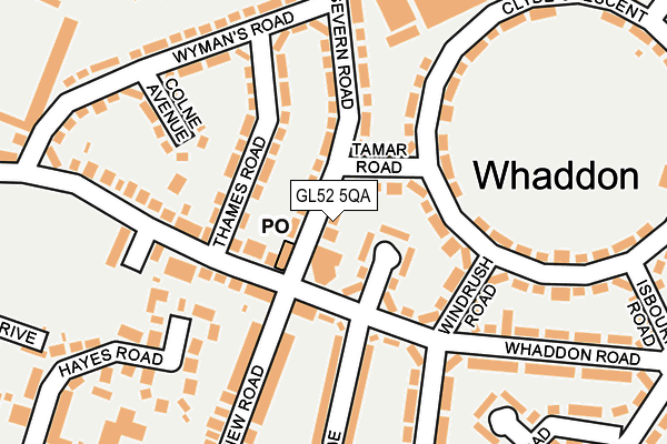 GL52 5QA map - OS OpenMap – Local (Ordnance Survey)