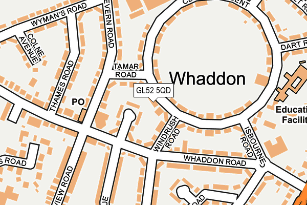 GL52 5QD map - OS OpenMap – Local (Ordnance Survey)