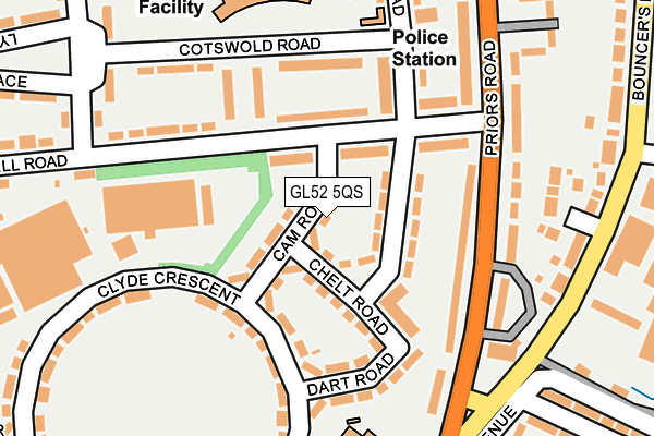 GL52 5QS map - OS OpenMap – Local (Ordnance Survey)