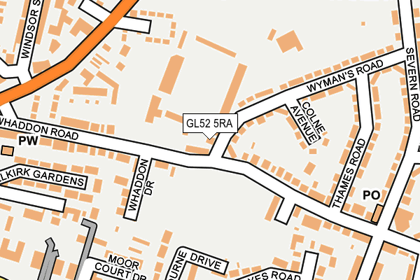 GL52 5RA map - OS OpenMap – Local (Ordnance Survey)