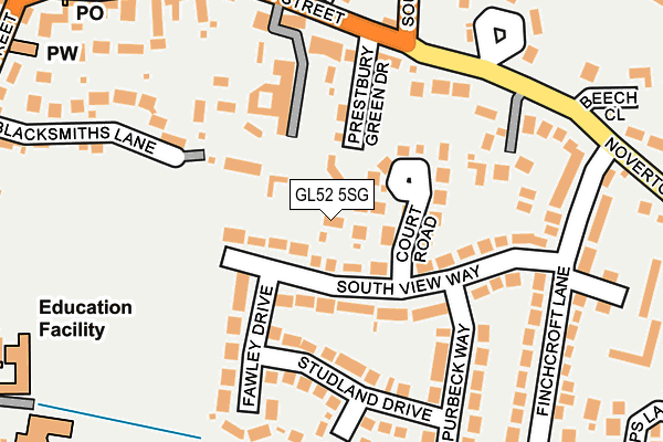 GL52 5SG map - OS OpenMap – Local (Ordnance Survey)