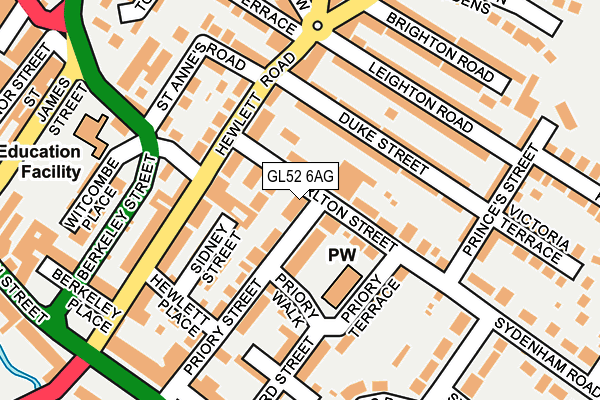 GL52 6AG map - OS OpenMap – Local (Ordnance Survey)