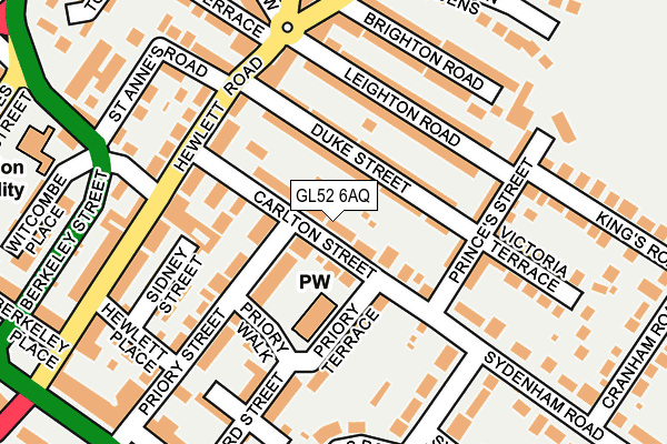 GL52 6AQ map - OS OpenMap – Local (Ordnance Survey)