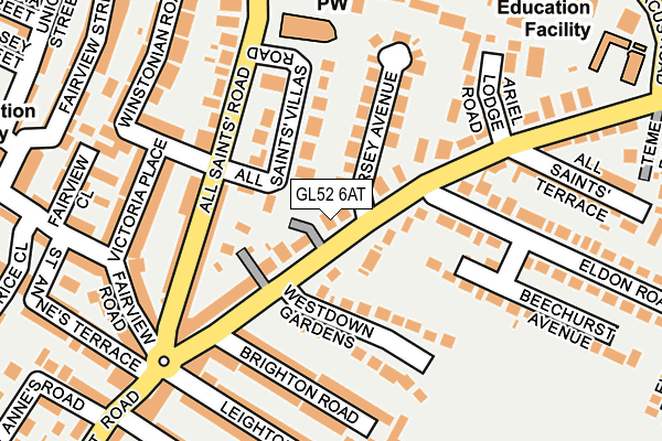 GL52 6AT map - OS OpenMap – Local (Ordnance Survey)