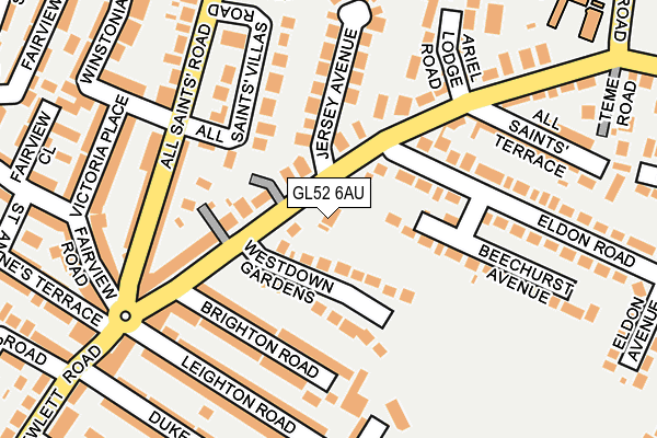 GL52 6AU map - OS OpenMap – Local (Ordnance Survey)