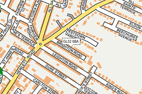 GL52 6BA map - OS OpenMap – Local (Ordnance Survey)
