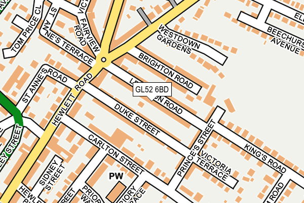 GL52 6BD map - OS OpenMap – Local (Ordnance Survey)