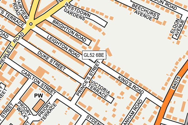 GL52 6BE map - OS OpenMap – Local (Ordnance Survey)