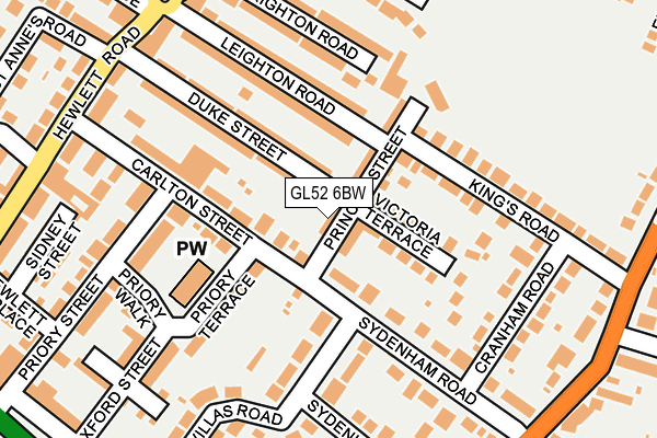 GL52 6BW map - OS OpenMap – Local (Ordnance Survey)