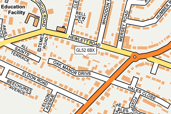 GL52 6BX map - OS OpenMap – Local (Ordnance Survey)