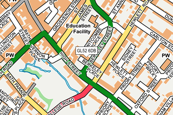 GL52 6DB map - OS OpenMap – Local (Ordnance Survey)