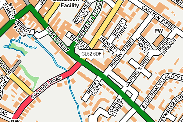 GL52 6DF map - OS OpenMap – Local (Ordnance Survey)