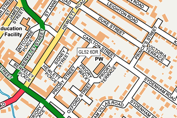 GL52 6DR map - OS OpenMap – Local (Ordnance Survey)
