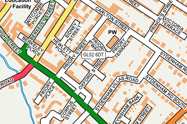 GL52 6DT map - OS OpenMap – Local (Ordnance Survey)