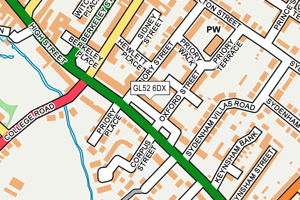 GL52 6DX map - OS OpenMap – Local (Ordnance Survey)