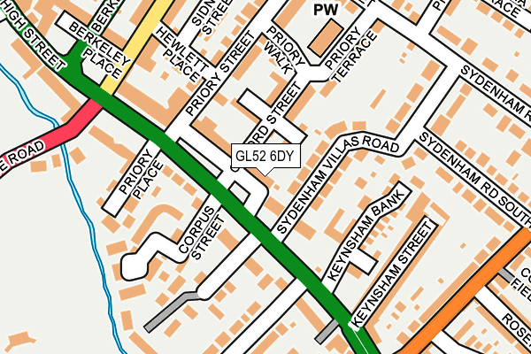 GL52 6DY map - OS OpenMap – Local (Ordnance Survey)
