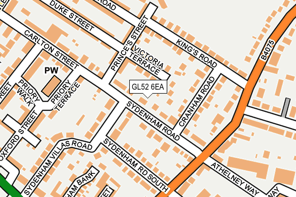 GL52 6EA map - OS OpenMap – Local (Ordnance Survey)