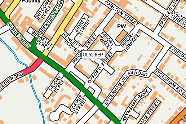 GL52 6EP map - OS OpenMap – Local (Ordnance Survey)