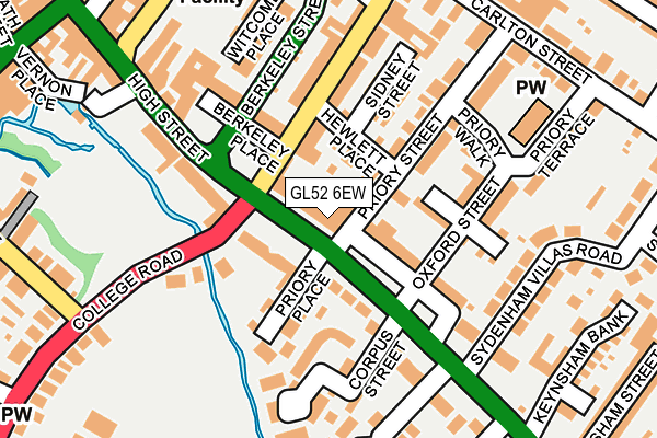 GL52 6EW map - OS OpenMap – Local (Ordnance Survey)