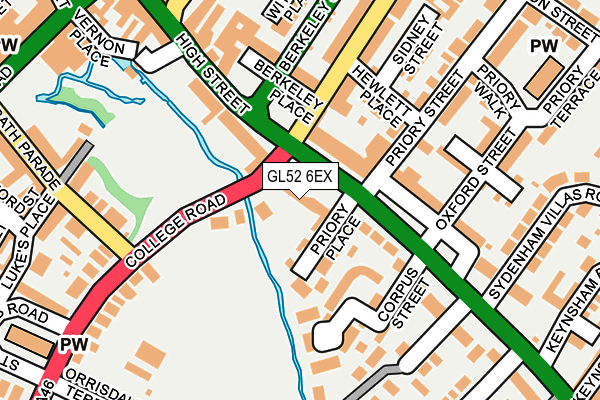 GL52 6EX map - OS OpenMap – Local (Ordnance Survey)