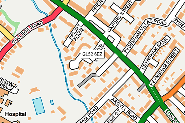GL52 6EZ map - OS OpenMap – Local (Ordnance Survey)