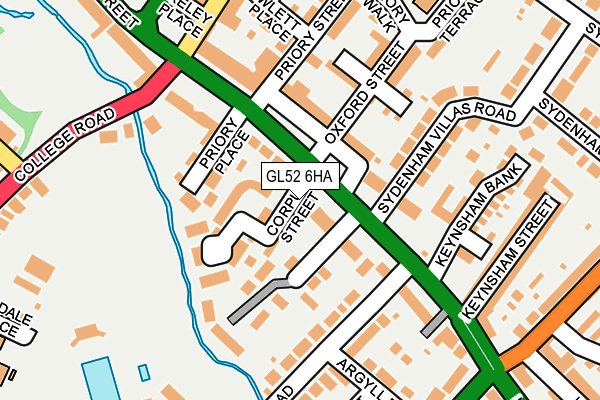 GL52 6HA map - OS OpenMap – Local (Ordnance Survey)