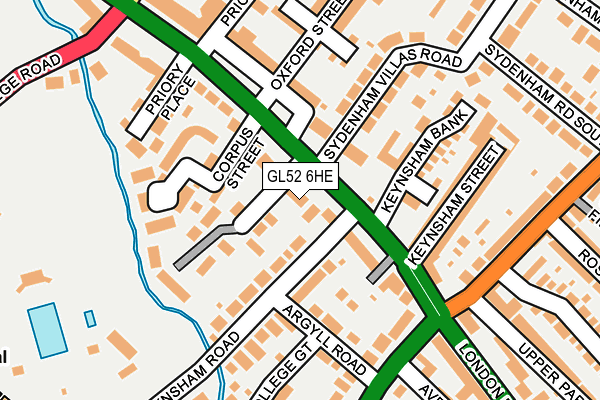 GL52 6HE map - OS OpenMap – Local (Ordnance Survey)