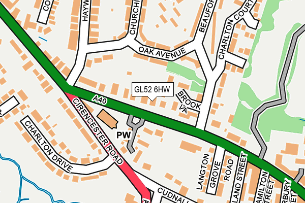 GL52 6HW map - OS OpenMap – Local (Ordnance Survey)
