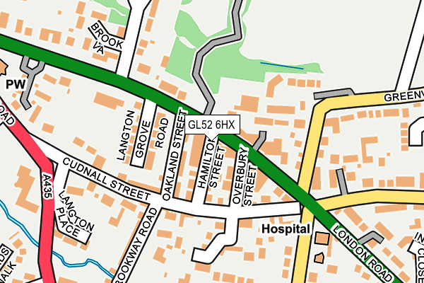 GL52 6HX map - OS OpenMap – Local (Ordnance Survey)