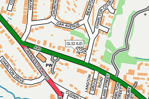 GL52 6JD map - OS OpenMap – Local (Ordnance Survey)