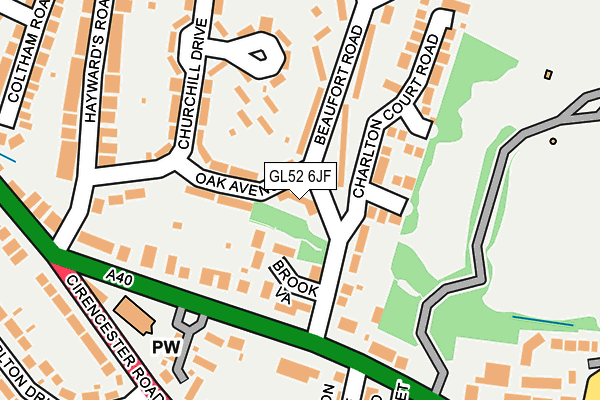 GL52 6JF map - OS OpenMap – Local (Ordnance Survey)